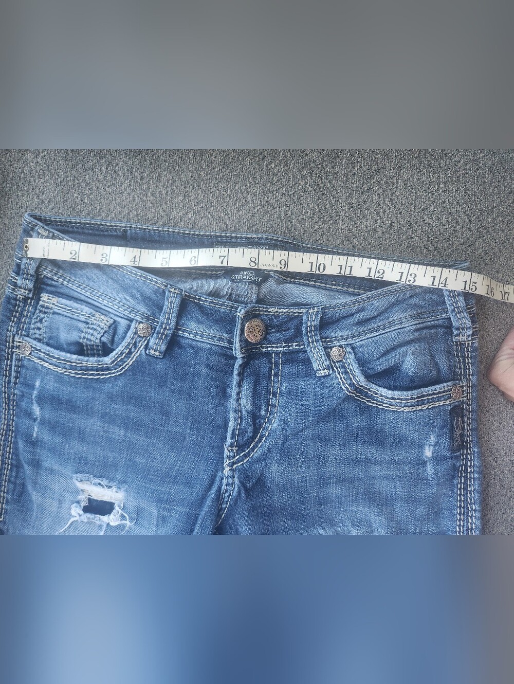 Silver Aiko‎ Straight Distressed Jeans 29X32 - Picture 7 of 10